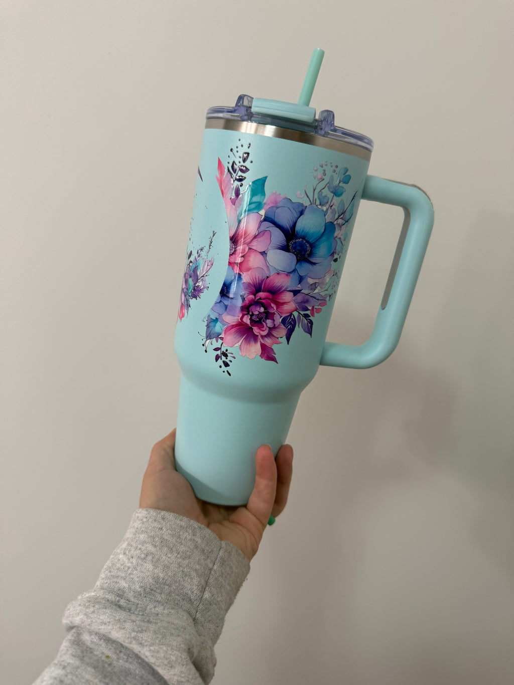 Flower/Moon Blue Stainless Steel